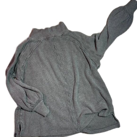 We The Free Women Small Oversized Tunic Waffle Knit Textured Minimalist SweaterC - Picture 1 of 11